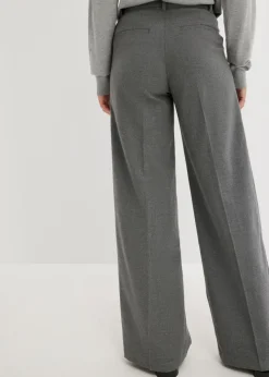 bonprix bonprix Pantalón ancho de pliegues Gris jaspeado