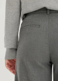 bonprix bonprix Pantalón ancho de pliegues Gris jaspeado