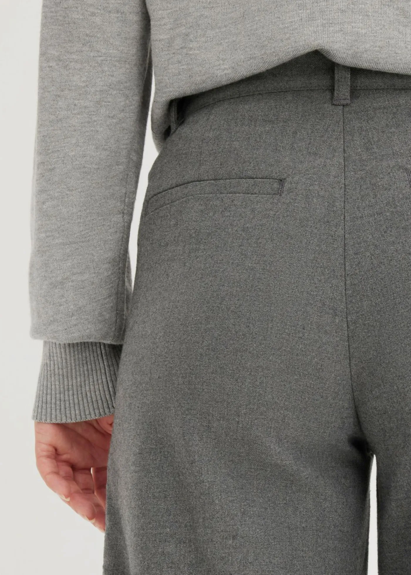 bonprix bonprix Pantalón ancho de pliegues Gris jaspeado