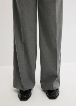 bonprix bonprix Pantalón ancho de pliegues Gris jaspeado