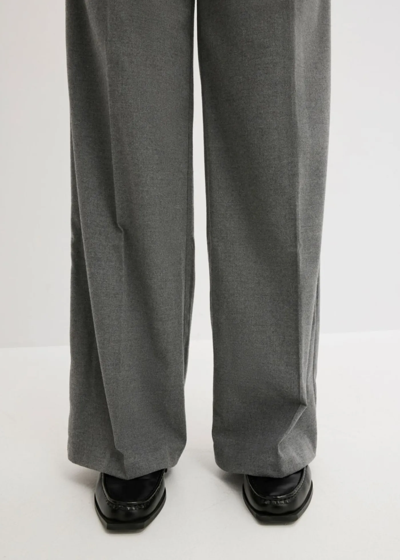 bonprix bonprix Pantalón ancho de pliegues Gris jaspeado