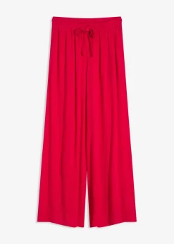 bonprix bonprix Pantalón ancho de viscosa fina rojo intenso Discount