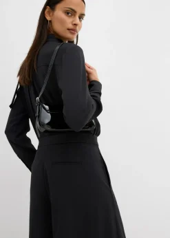 bonprix bonprix Pantalón ancho y fluido con cinturilla cómoda Negro Discount
