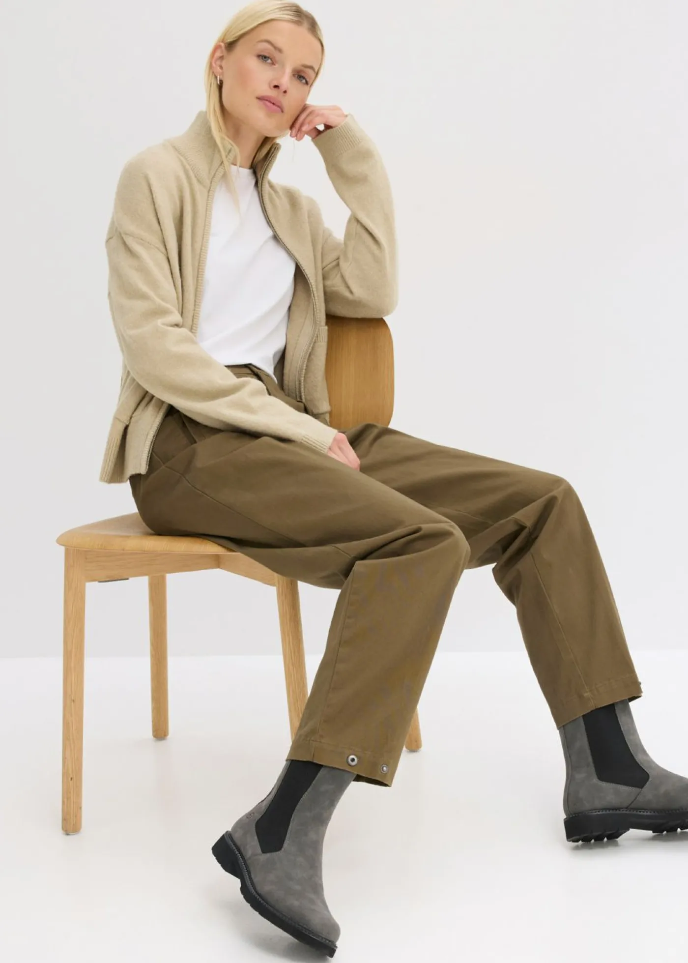 bonprix bonprix Pantalón barrel Oliva Sale