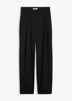 bonprix bonprix Pantalón barrel con cintura alta Negro Clearance