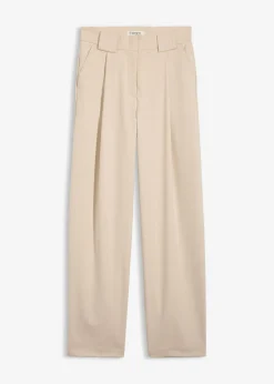 bonprix bonprix Pantalón barrel con cintura alta arena claro moteado Best