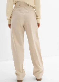 bonprix bonprix Pantalón barrel con cintura alta arena claro moteado Best