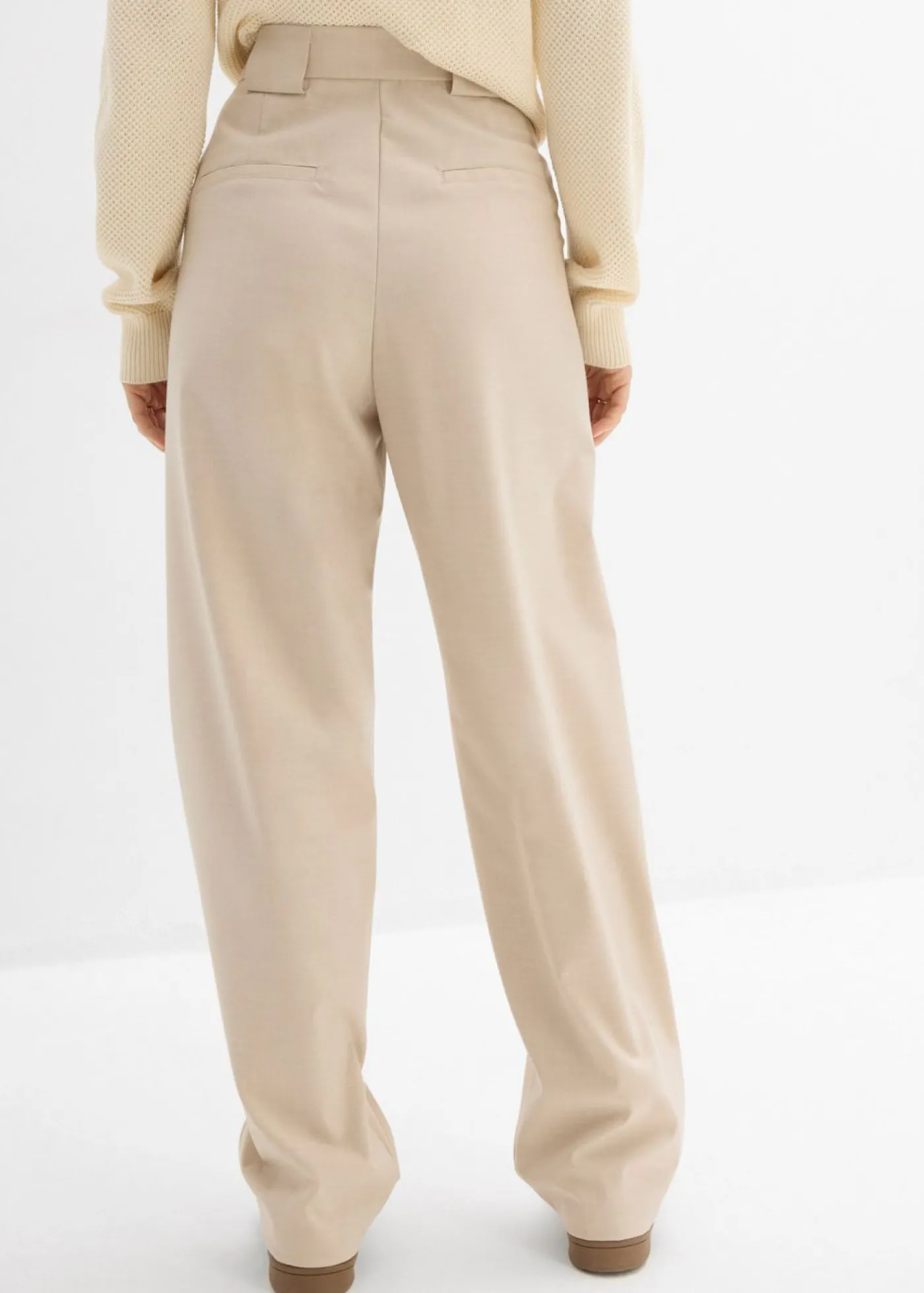 bonprix bonprix Pantalón barrel con cintura alta arena claro moteado Best