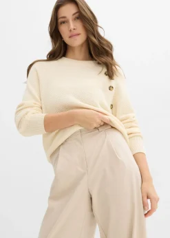 bonprix bonprix Pantalón barrel con cintura alta arena claro moteado Best