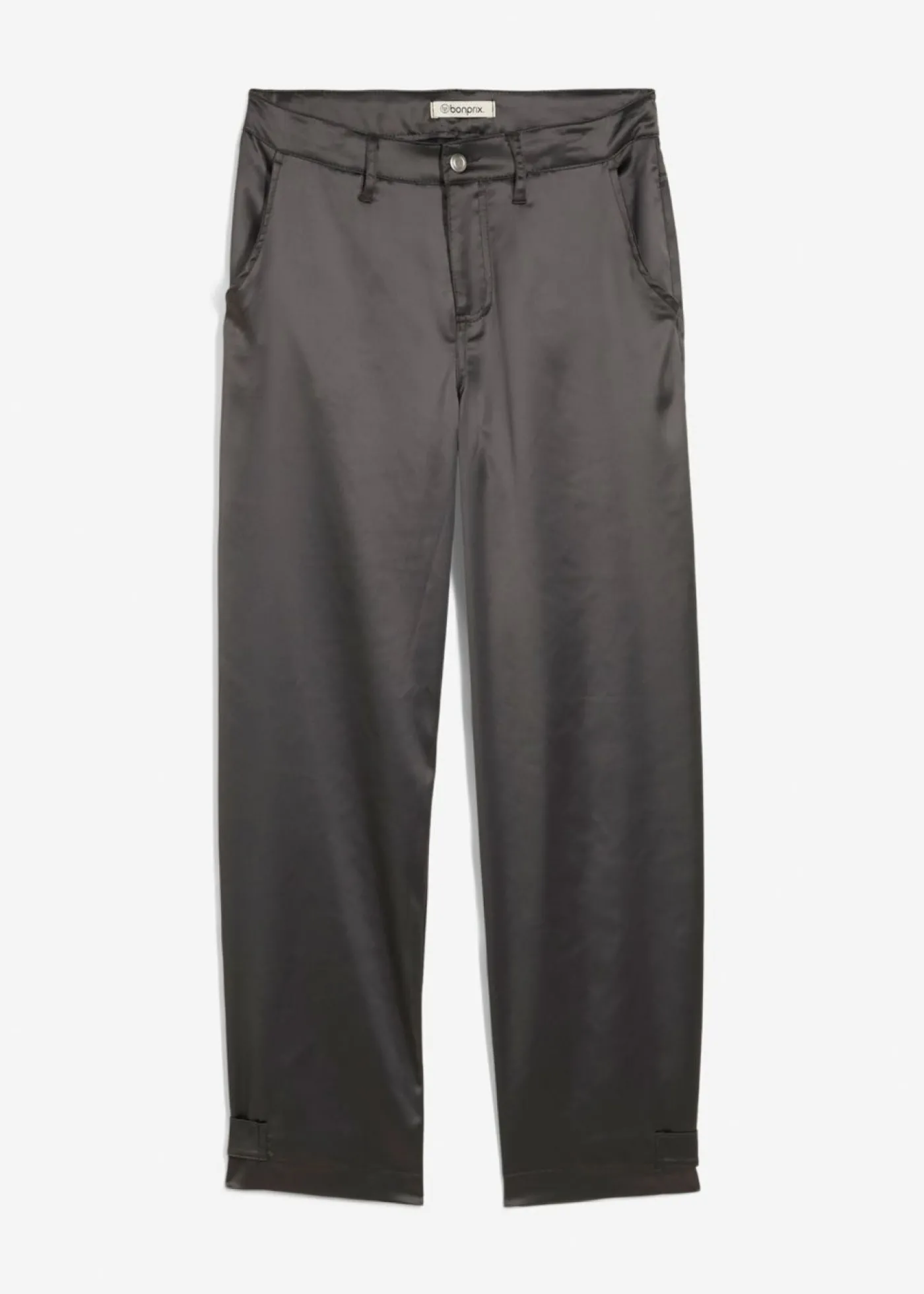 bonprix bonprix Pantalón barrel con satén fluido antracita Hot
