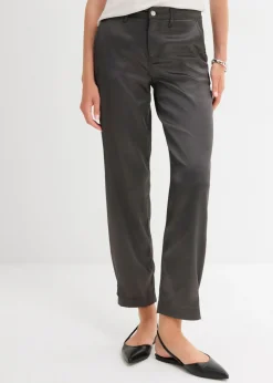 bonprix bonprix Pantalón barrel con satén fluido antracita Hot