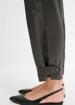 bonprix bonprix Pantalón barrel con satén fluido antracita Hot