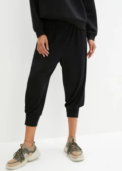 bonprix bonprix Pantalón bombacho con largo capri Negro New
