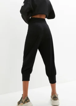 bonprix bonprix Pantalón bombacho con largo capri Negro New