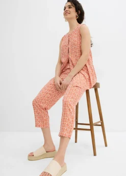 bonprix bonprix Pantalón bombacho de viscosa cayena-blanco lana Online