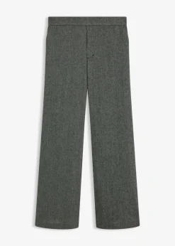 bonprix bonprix Pantalón bootcut de estilo tweed Negro-blanco lana moteado Online