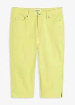 bonprix bonprix Pantalón capri con cintura cómoda Amarillo cítrico Outlet