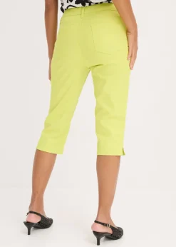bonprix bonprix Pantalón capri con cintura cómoda Amarillo cítrico Outlet