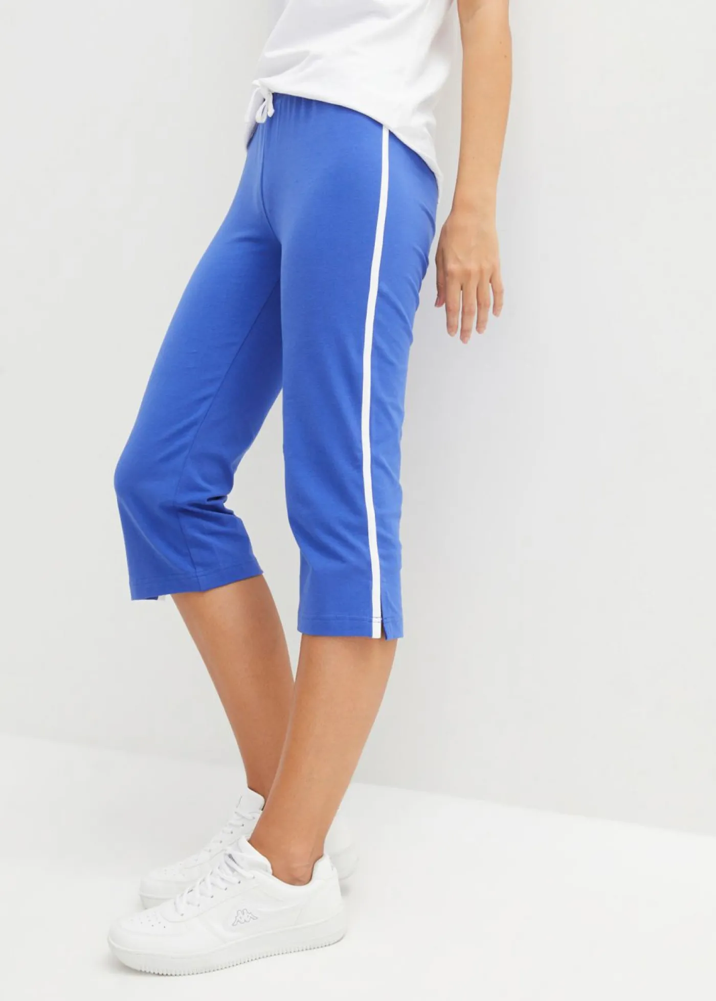 bonprix bonprix Pantalón capri de algodón con elástico (2 unidades) Azul zafiro-negro Sale