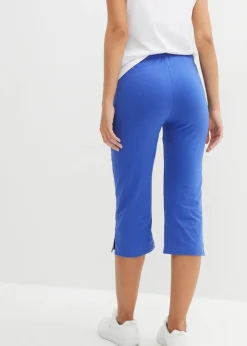 bonprix bonprix Pantalón capri de algodón con elástico (2 unidades) Azul zafiro-negro Sale