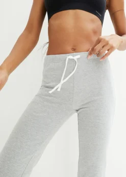 bonprix bonprix Pantalón capri de algodón con elástico (2 unidades) negro-gris claro jaspeado-blanco con rayas Hot