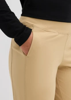 bonprix bonprix Pantalón capri de material suave Caqui claro