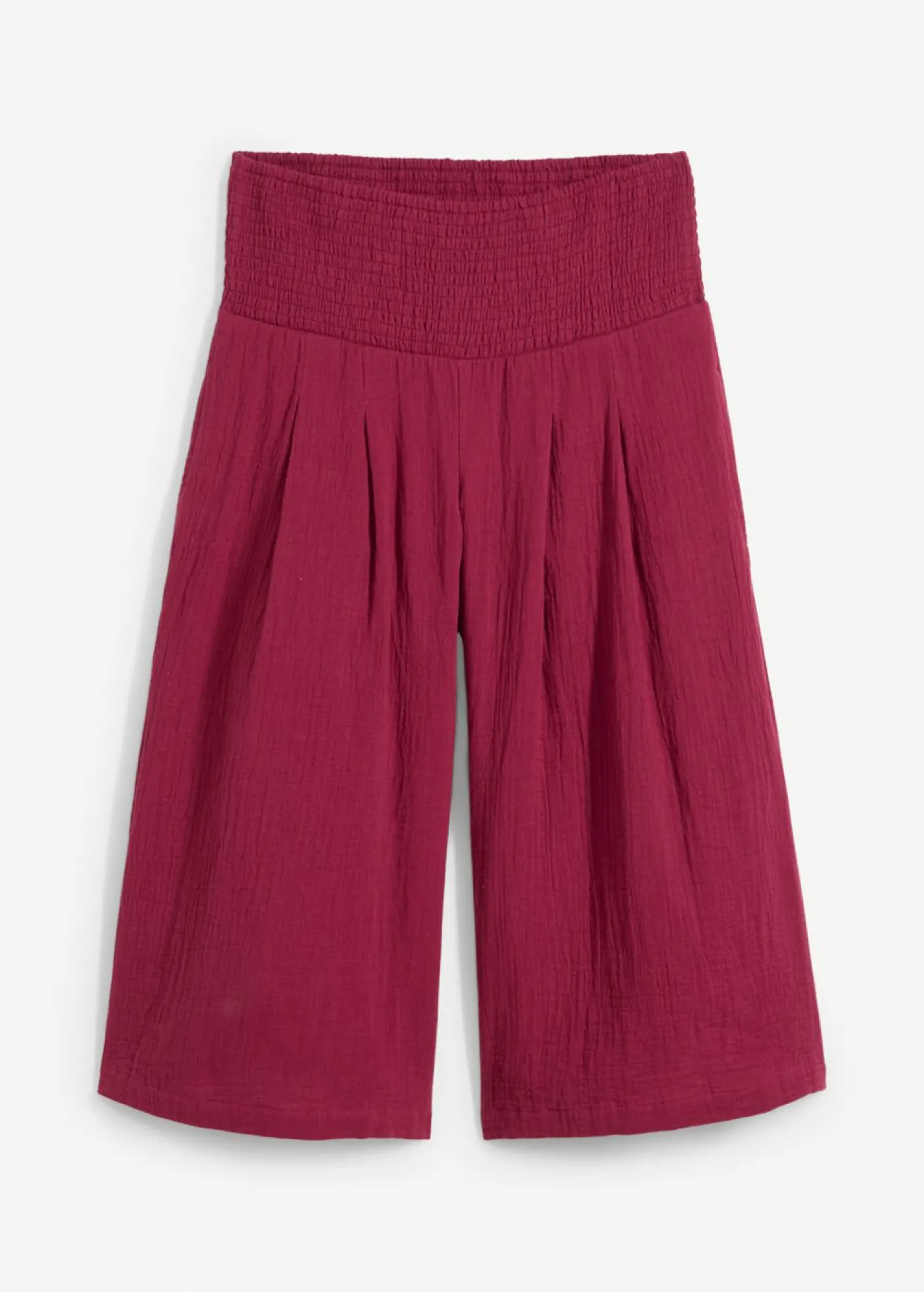 bonprix bonprix Pantalón capri de muselina suave Rojo azalea