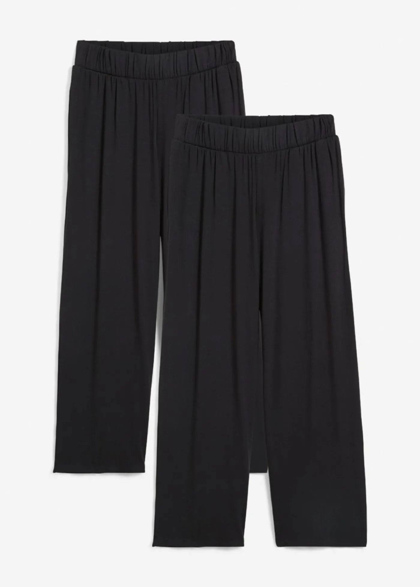 bonprix bonprix Pantalón capri de talle alto (2 unidades) Negro-negro