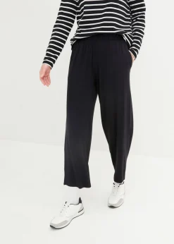 bonprix bonprix Pantalón capri de talle alto (2 unidades) Negro-negro