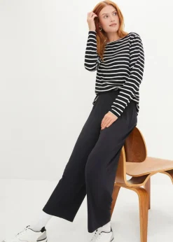 bonprix bonprix Pantalón capri de talle alto (2 unidades) Negro-negro