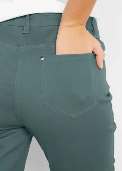 bonprix bonprix Pantalón capri de tiro alto Verde eucalipto Clearance