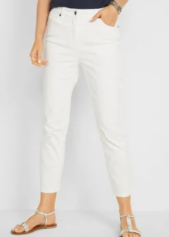 bonprix bonprix Pantalón capri de tiro alto Blanco