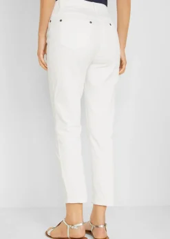 bonprix bonprix Pantalón capri de tiro alto Blanco