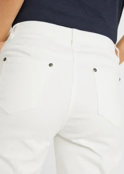 bonprix bonprix Pantalón capri de tiro alto Blanco