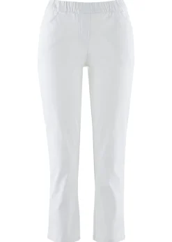bonprix bonprix Pantalón capri sin cierre con elástico Blanco Discount