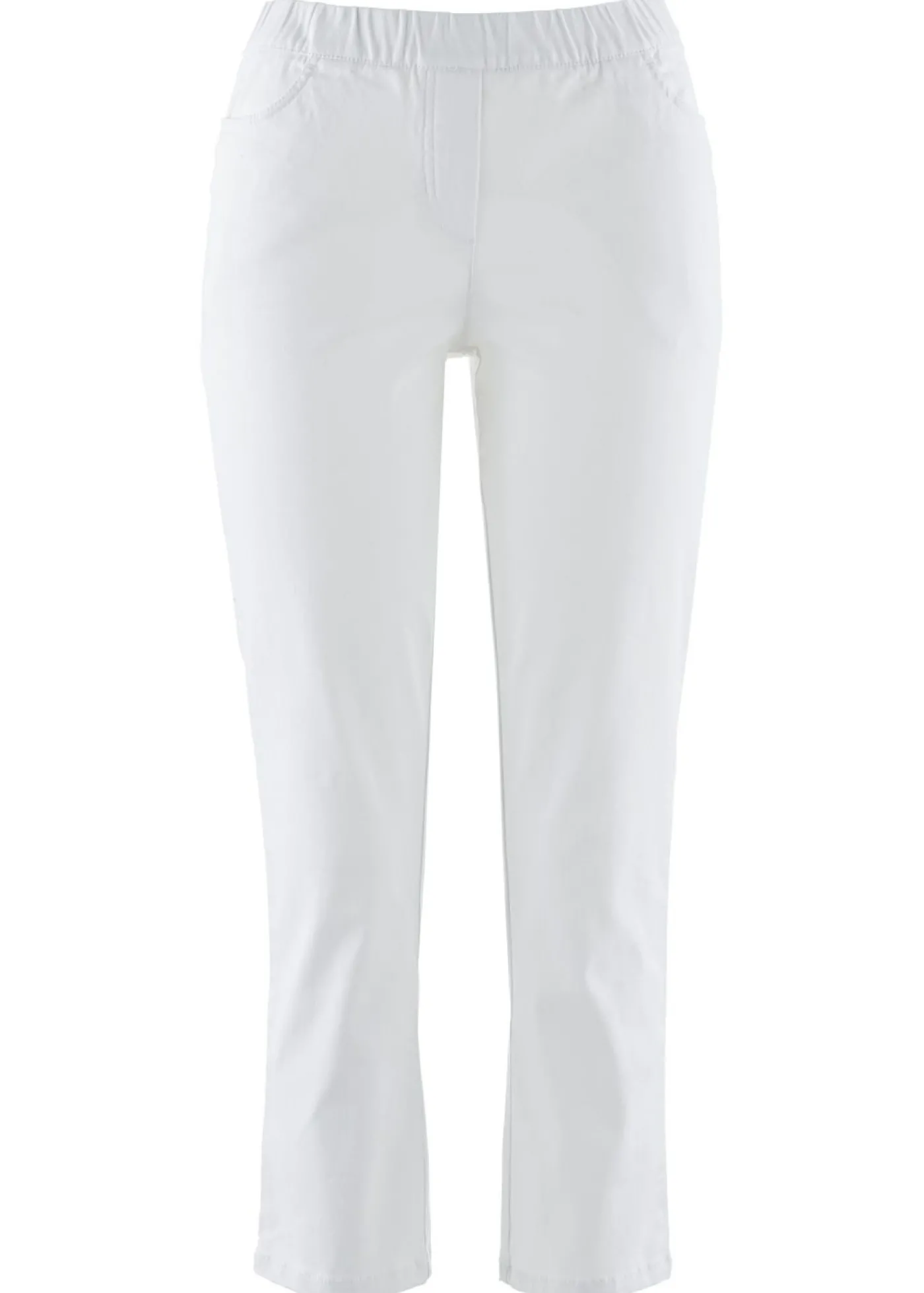 bonprix bonprix Pantalón capri sin cierre con elástico Blanco Discount