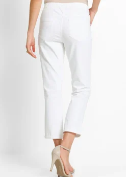 bonprix bonprix Pantalón capri sin cierre con elástico Blanco Discount