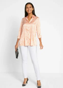 bonprix bonprix Pantalón capri sin cierre con elástico Blanco Discount