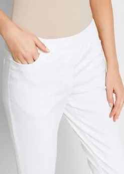 bonprix bonprix Pantalón capri sin cierre con elástico Blanco Discount
