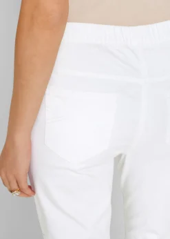 bonprix bonprix Pantalón capri sin cierre con elástico Blanco Discount