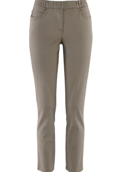 bonprix bonprix Pantalón capri sin cierre con elástico Marrón grisáceo