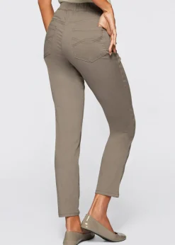 bonprix bonprix Pantalón capri sin cierre con elástico Marrón grisáceo