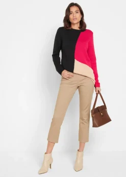 bonprix bonprix Pantalón capri sin cierre con elástico Marrón grisáceo