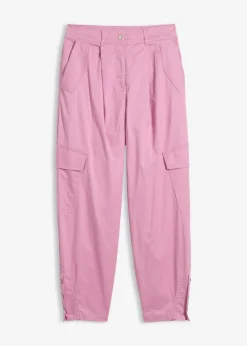 bonprix bonprix Pantalón cargo de algodón elástico Malva Clearance