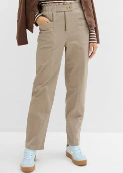 bonprix bonprix Pantalón cargo de sarga Marrón grisáceo Outlet