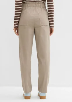 bonprix bonprix Pantalón cargo de sarga Marrón grisáceo Outlet