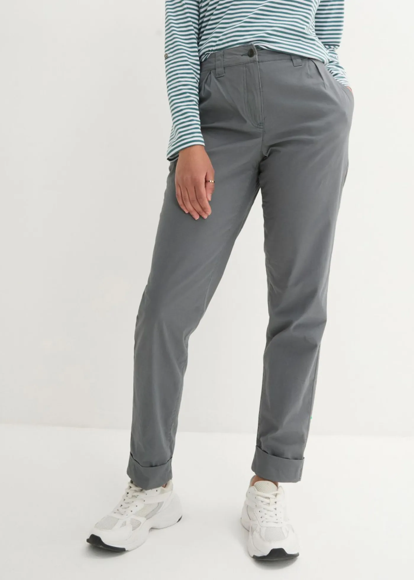 bonprix bonprix Pantalón chino de algodón hasta el tobillo Verde eucalipto Best
