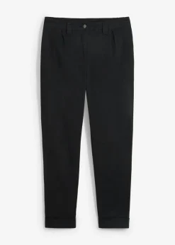 bonprix bonprix Pantalón chino de algodón hasta el tobillo Negro Outlet