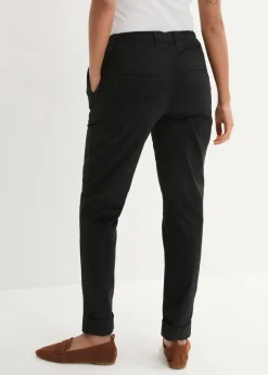 bonprix bonprix Pantalón chino de algodón hasta el tobillo Negro Outlet