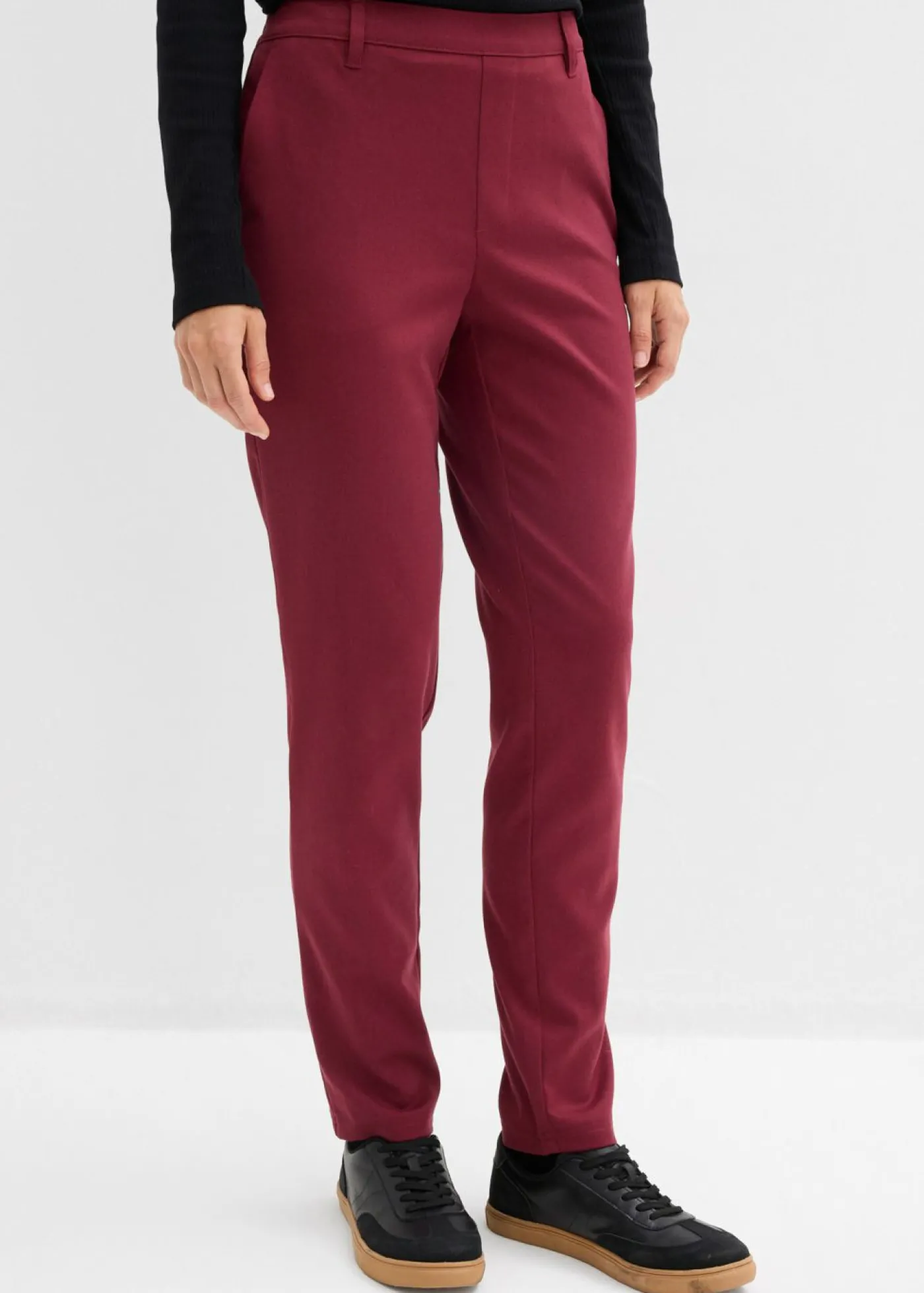 bonprix bonprix Pantalón chino de mezcla de viscosa rojo avellana Outlet